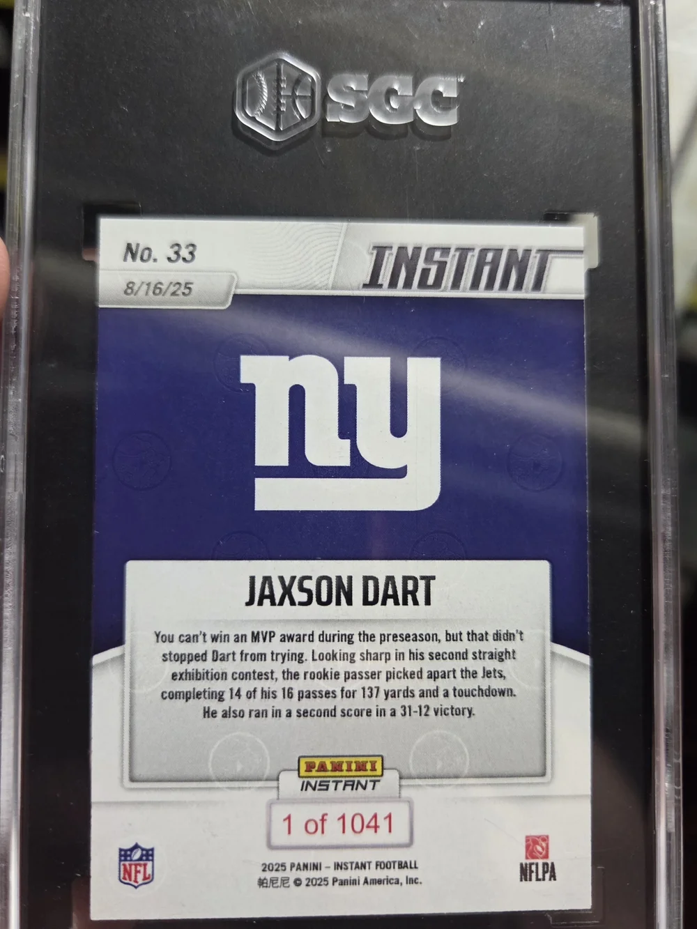 🏈 INVESTOR-GRADE SGC 10 GEM MINT JAXSON DART ROOKIE CARD — ULTRA-SHORT PRINT!